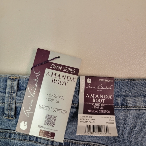 Gloria Vanderbilt Amanda Boot Classic Rise Boot Leg Magical Stretch 18W Short - Picture 7 of 8